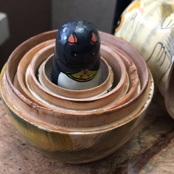 Vintage Wood Nesting Cat/Kitten Decor - Picture 12 of 12